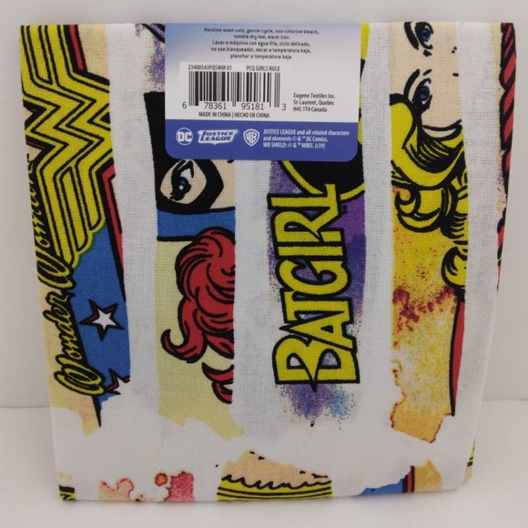 DC Comics JUSTICE LEAGUE Batgirl Supergirl Cotton Fabric Fat Quarter 18x22 Craft - Picture 3 of 4